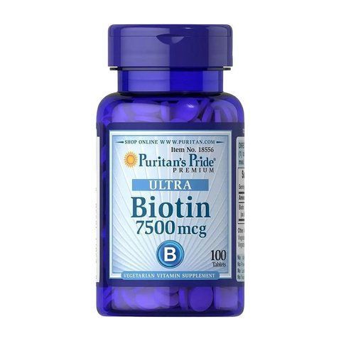 Biotin 7500 mcg - 100 tab 100-60-5052129-20 фото