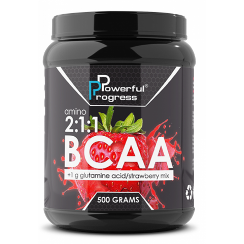 BCAA 2:1:1 + Glutamine - 500g Strawberry 100-18-4915378-20 фото